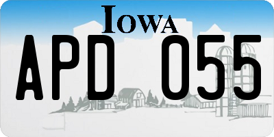 IA license plate APD055