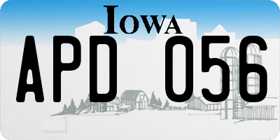 IA license plate APD056