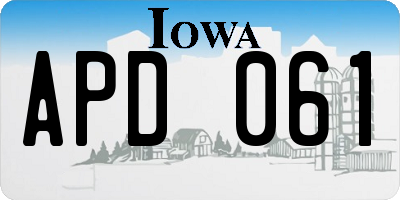 IA license plate APD061