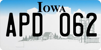 IA license plate APD062