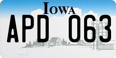 IA license plate APD063