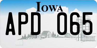 IA license plate APD065