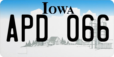 IA license plate APD066