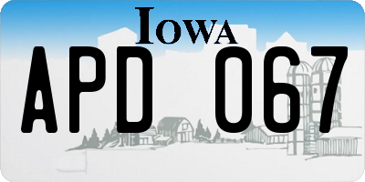 IA license plate APD067