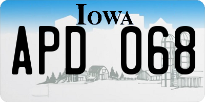 IA license plate APD068