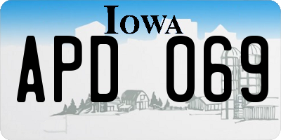 IA license plate APD069