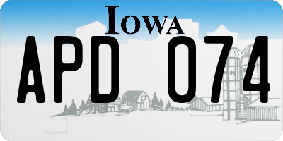 IA license plate APD074