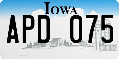 IA license plate APD075