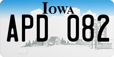 IA license plate APD082