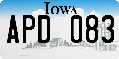 IA license plate APD083