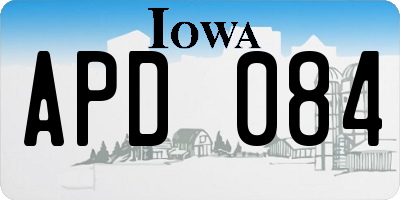 IA license plate APD084
