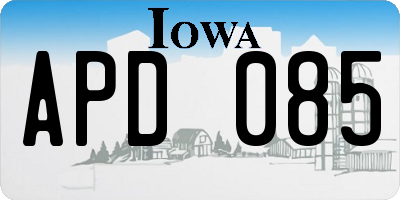 IA license plate APD085