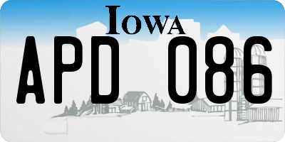 IA license plate APD086