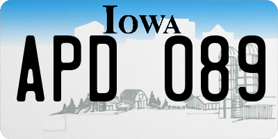 IA license plate APD089