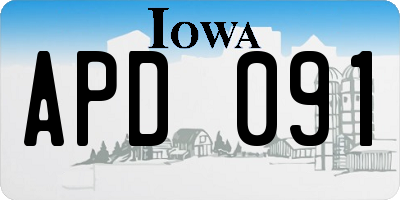 IA license plate APD091