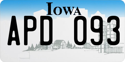 IA license plate APD093