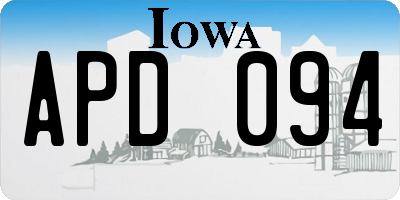 IA license plate APD094