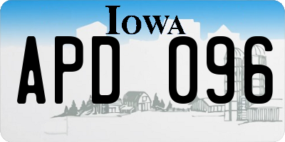 IA license plate APD096