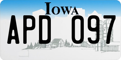 IA license plate APD097