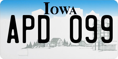 IA license plate APD099
