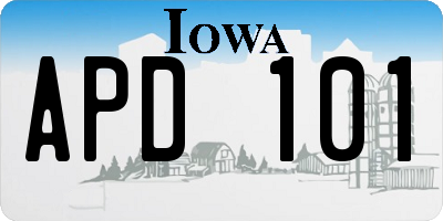 IA license plate APD101