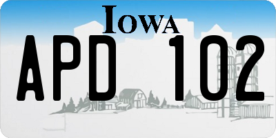 IA license plate APD102
