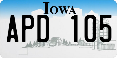 IA license plate APD105