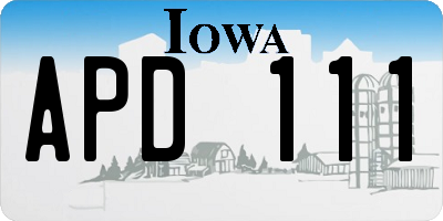 IA license plate APD111
