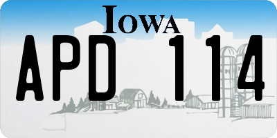 IA license plate APD114