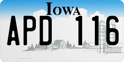 IA license plate APD116