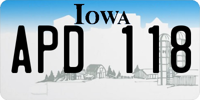 IA license plate APD118