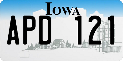 IA license plate APD121