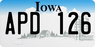 IA license plate APD126