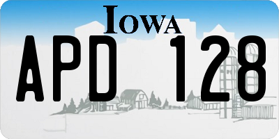 IA license plate APD128