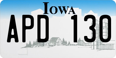 IA license plate APD130