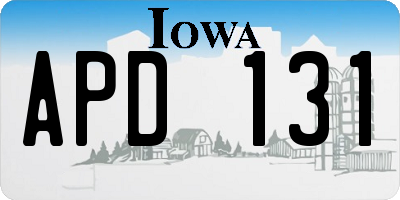 IA license plate APD131