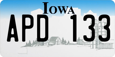 IA license plate APD133