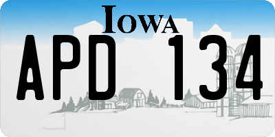 IA license plate APD134