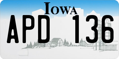 IA license plate APD136