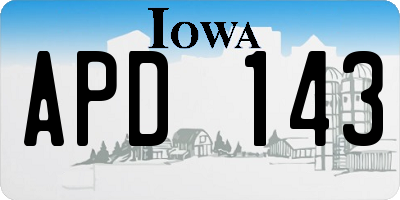 IA license plate APD143