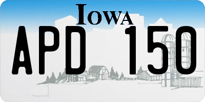 IA license plate APD150