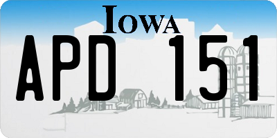 IA license plate APD151