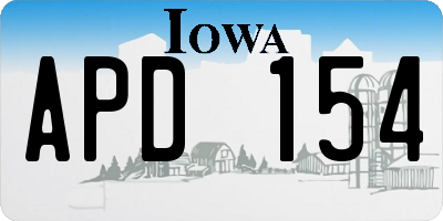 IA license plate APD154