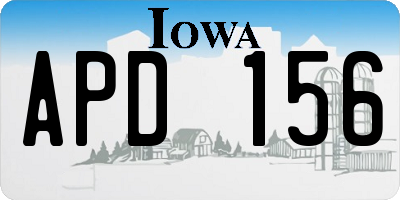 IA license plate APD156