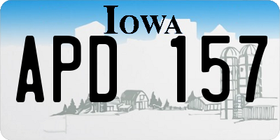 IA license plate APD157
