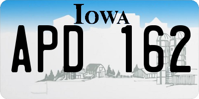 IA license plate APD162