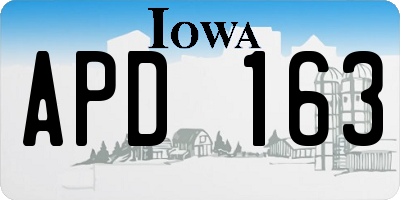 IA license plate APD163