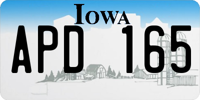 IA license plate APD165