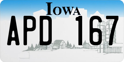 IA license plate APD167