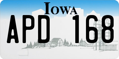 IA license plate APD168